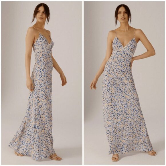 💕FAVORITE DAUGHTER💕 The Satin Blackberry Dress Poppy Floral Print XL NWT - Picture 4 of 17